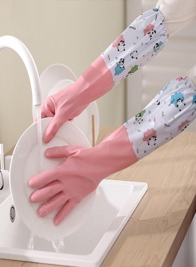 Episkey Reusable Heavy Duty Hand Gloves for Dishwashing, Gardening, Kitchen Cleaning Non-Slippery & Durable Long Elbow Length(Inner Cotton Lining for Comfort) (Long Gloves) (Multicolor) - Image 1